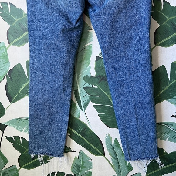 We The Free People Jeans Women 26 Skinny Button Fly High Rise Raw Hem Distressed - Picture 6 of 8